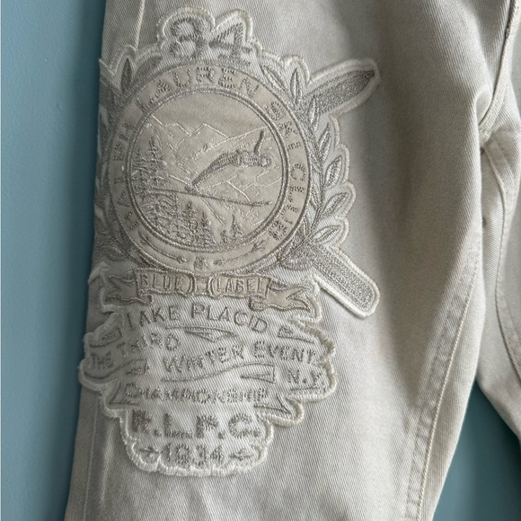 Ralph Lauren Blue Label Cream Jeans w/Lake Placid Patch/Appliqué Size 26 - Picture 6 of 9